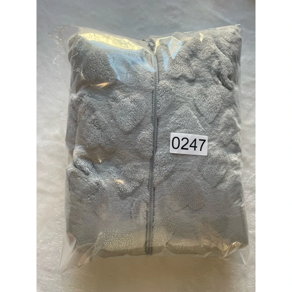 Wonder nation Heart Sherpa Zip Up Hoodie Size 14/16 Extra Large‎ Gray Soft Cozy
